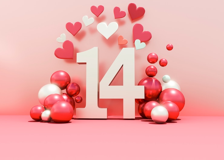 Free Photo valentine's day sales with balloons
