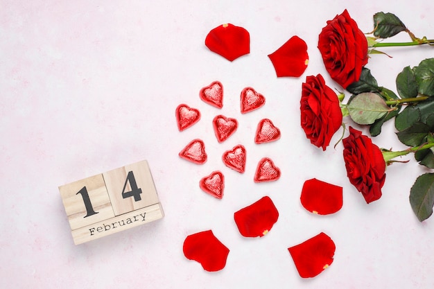 Free photo valentines day card with roses