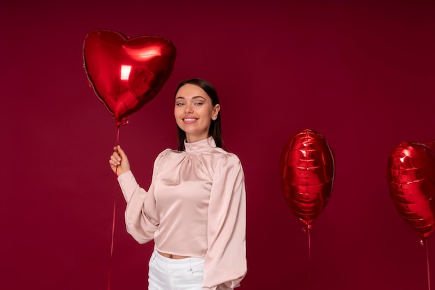 Free photo valentines day celebration with balloons