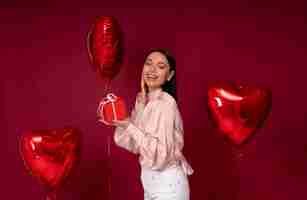 Free photo valentines day celebration with balloons