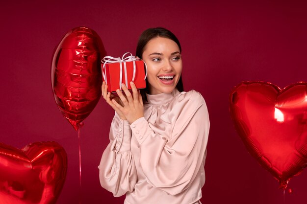 Valentines day celebration with balloons