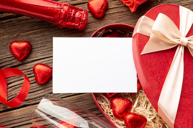 Free photo valentines day composition with empty card