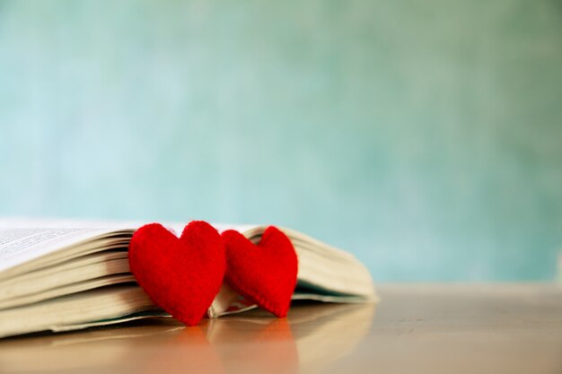 Valentines day concept. Heart of the book. Greeting cards.