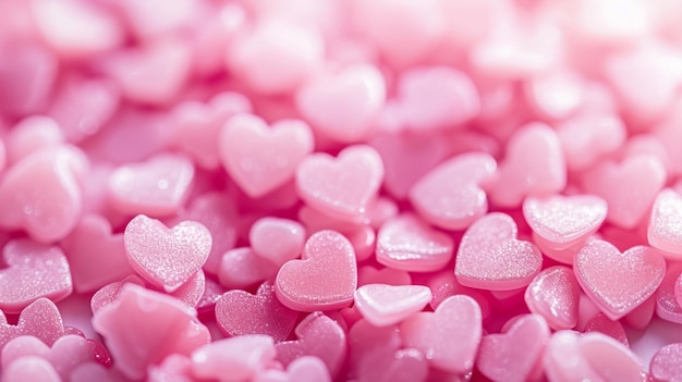 Free photo valentines day postcard with many small pink hearts on white background