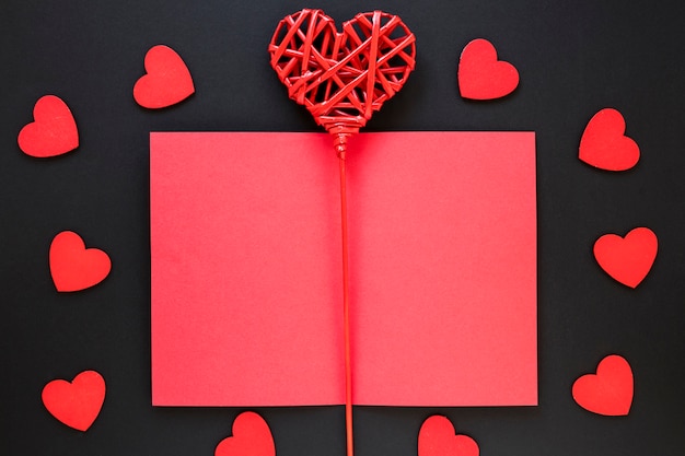 Valentines paper with hearts