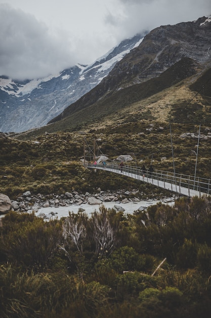 Valley Track with a view of Mount Cook in New Zealand