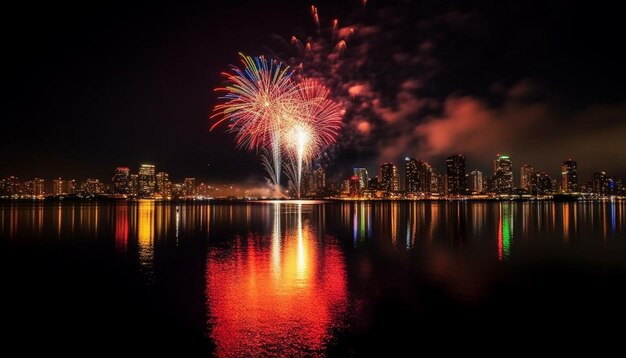 Vibrant Fireworks Lighting Up the Vancouver Skyline: Free Stock Photo Download