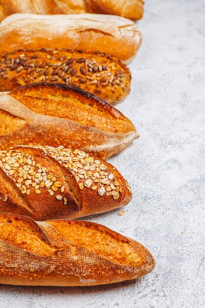 Variety of fresh-baked homemade breads.