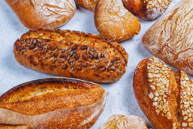 Variety of fresh-baked homemade breads.