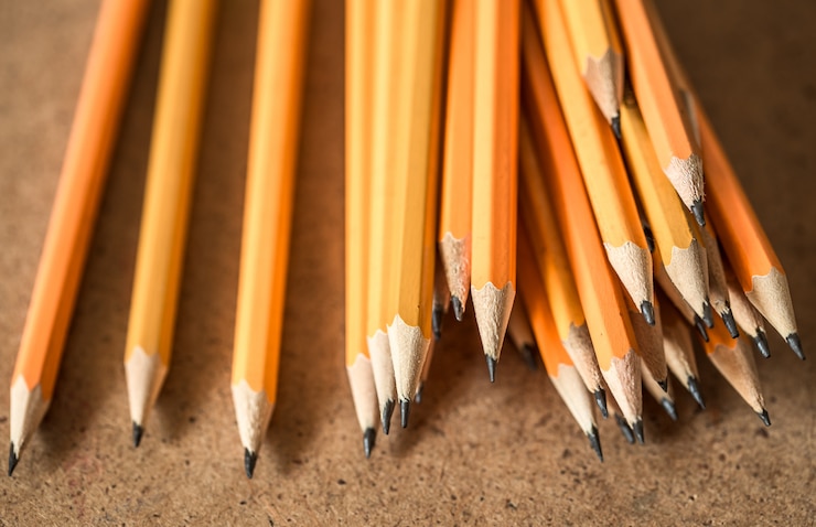 Free Photo a variety of graphite pencils