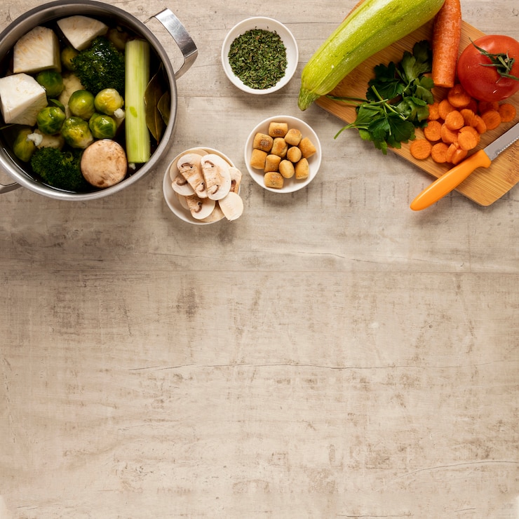 Free Photo variety of veggies and ingredients for soups