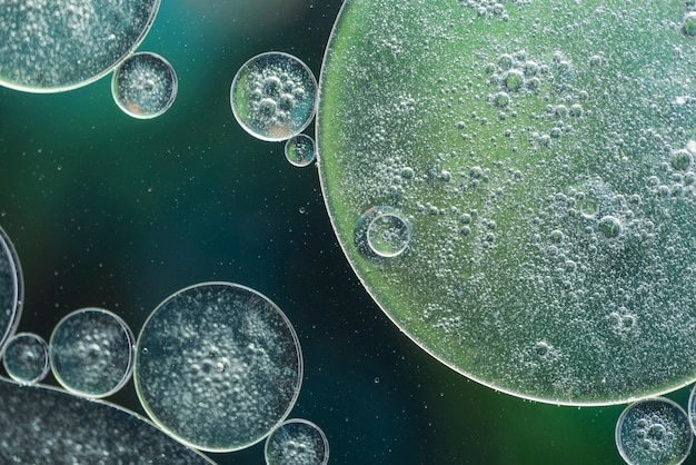 Various abstract green bubbles texture