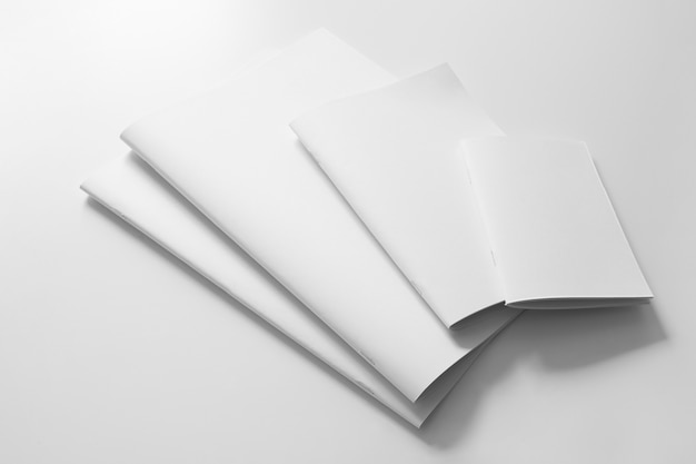 Various blank brochures