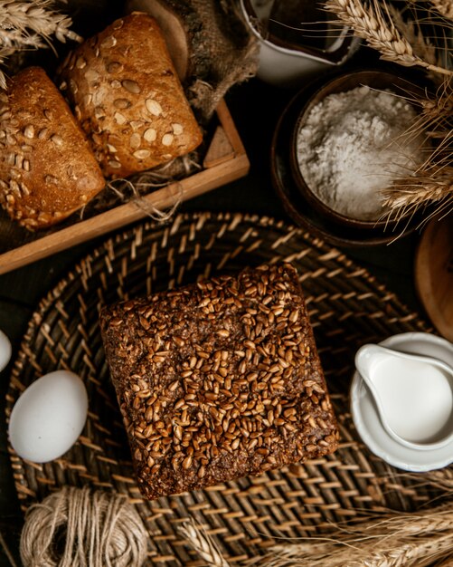 Various bread and salt pile