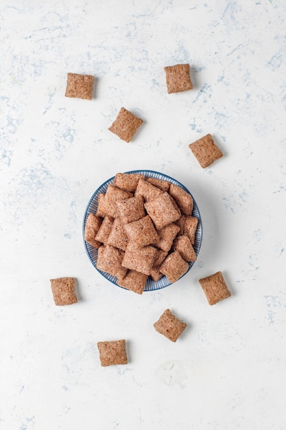 Foto gratuita vari cereali per la colazione, vista dall'alto