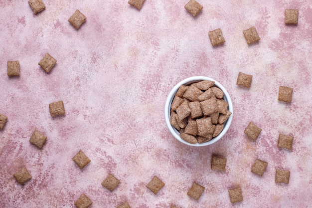 Foto gratuita vari cereali per la colazione, vista dall'alto