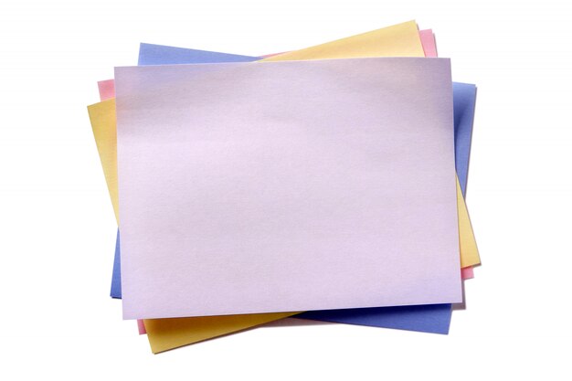 Various colors sticky post note isolated white background