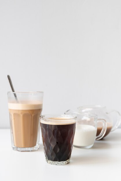 Various containers for delicious coffee