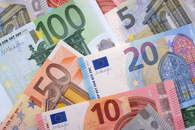 Free photo various different euros background