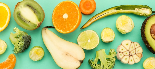 various exotic fruits and veggies