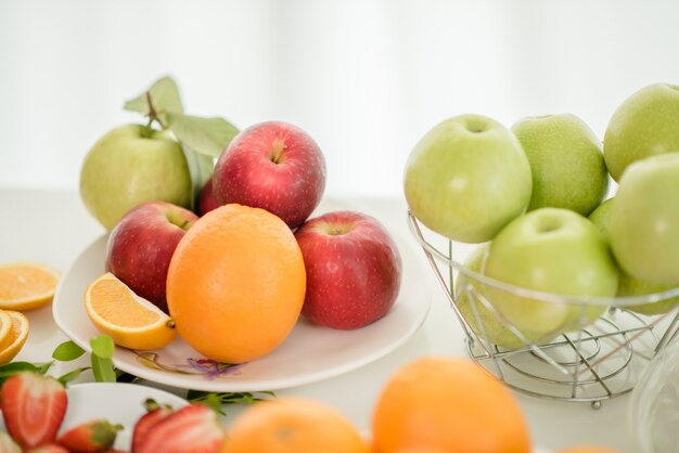 Various fruits, Eating Health care and Healthy concept