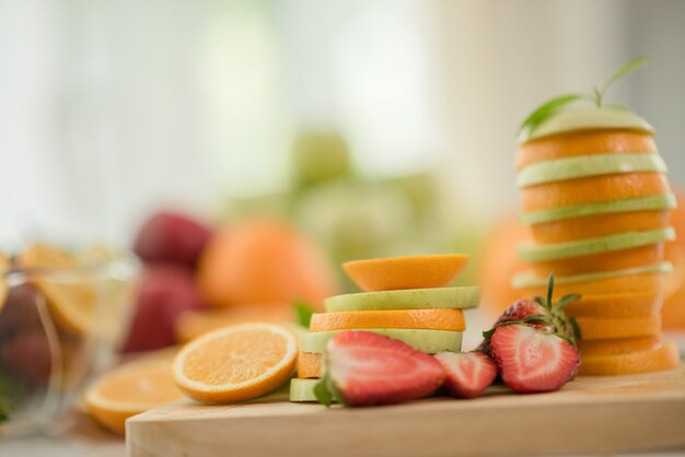 various fruits, eating health care and healthy concept