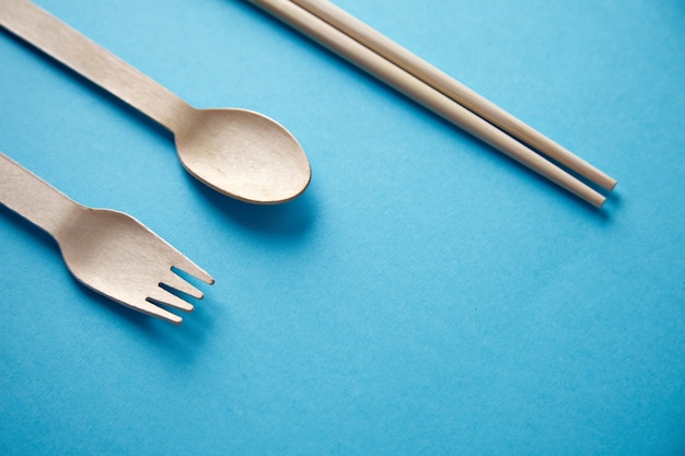 Various kitchen utencils for takeaway: asian chopsticks