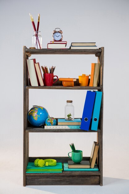 Various objects in shelf