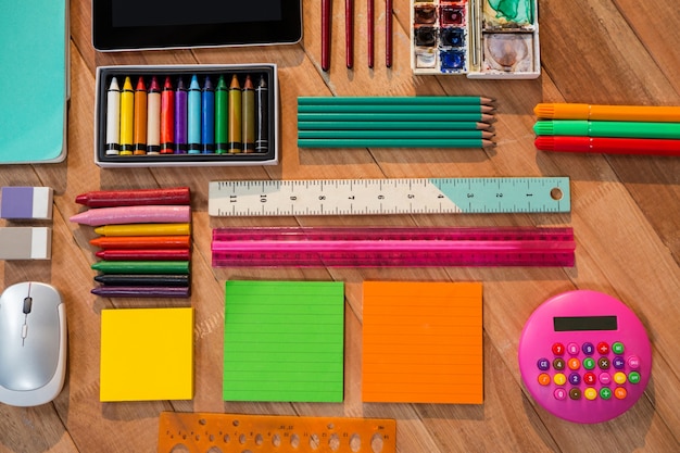 Free photo various types of stationery