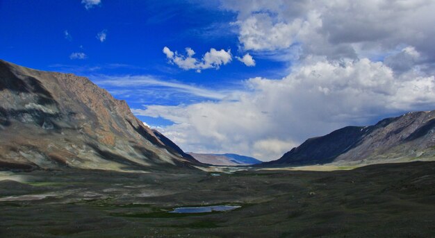 Vast valley with mountains hill and the sky