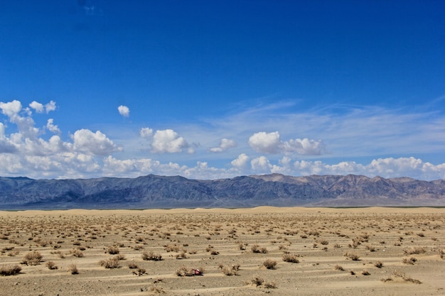 Vast valley with mountains hill and the sky