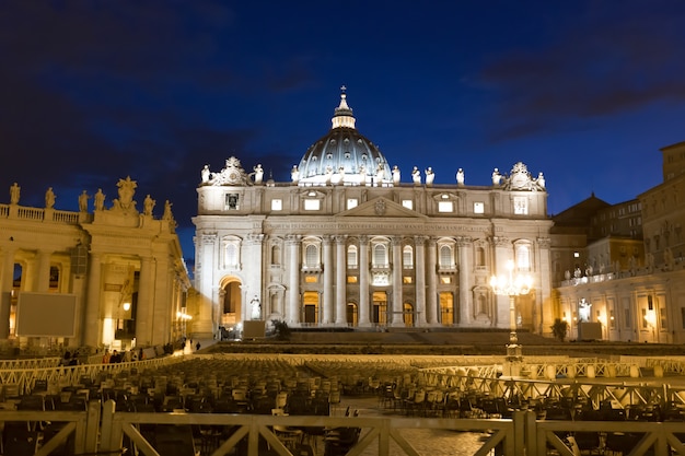 Vatican building at dusk