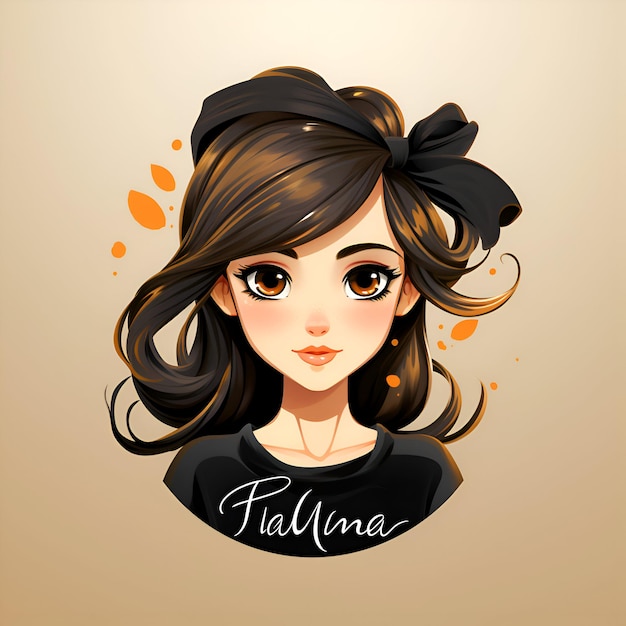 Vector illustration of a beautiful girl with long black hair Vector illustration