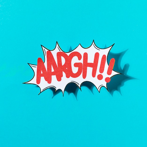 Vector illustration of a comic sound effect aargh on blue backdrop