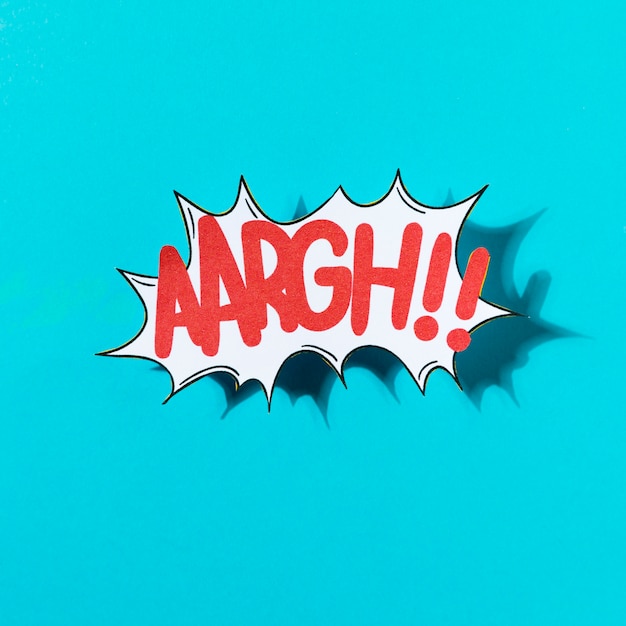 vector illustration of a comic sound effect aargh on blue backdrop