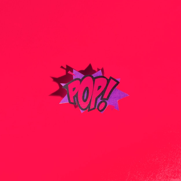 Vector pop art bright speech bubble in comic style on red background