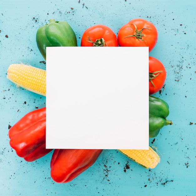 Free photo vegetable composition with paper