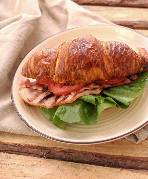 vegetable croissant sandwich