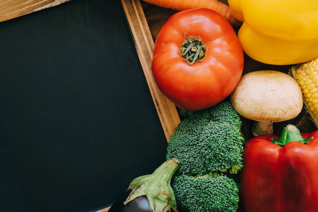 Vegetable decoration with blank slate