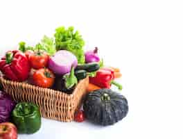 Free photo vegetables on a basket