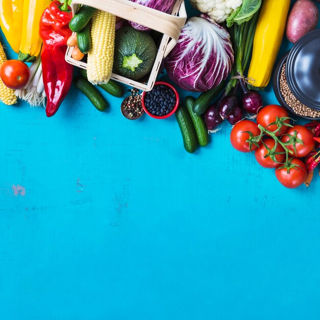 Vegetables and basket