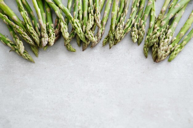 Vegetables. Green asparagus on the table