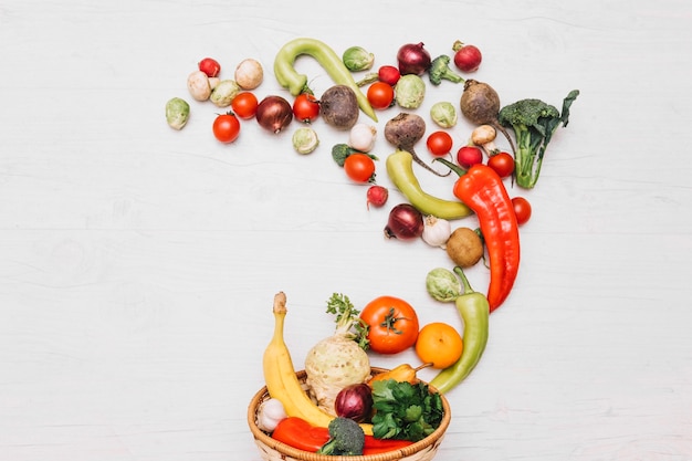 Vegetables near bowl