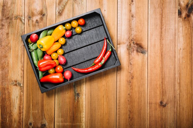 Vegetables in pallet