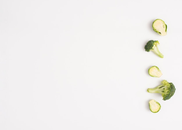 Vegetables on white background with copy space