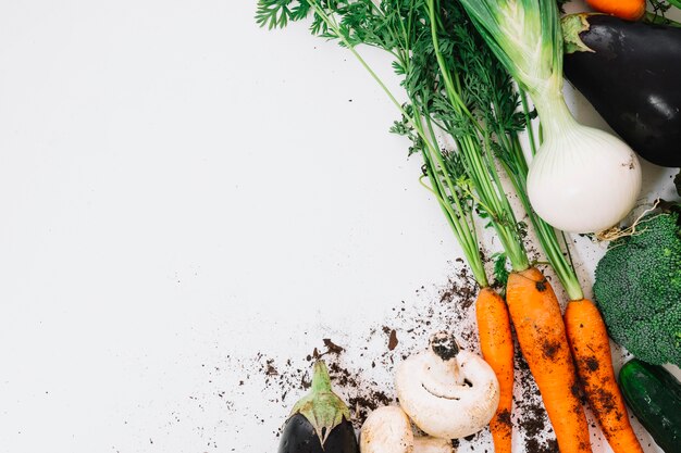 Vegetables with space on left