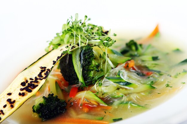 Vegetarian gourmet soup from season vegetables