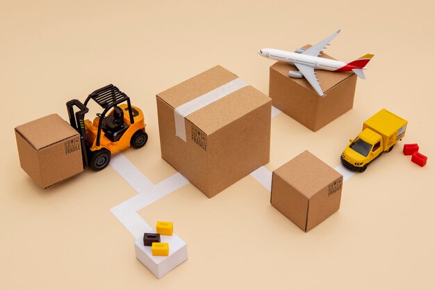Vehicles and boxes supply chain representation