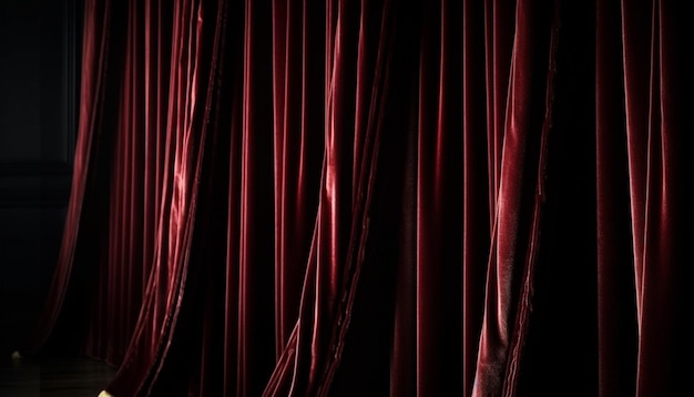 Free photo velvet curtain glows in spotlight elegant backdrop generative ai