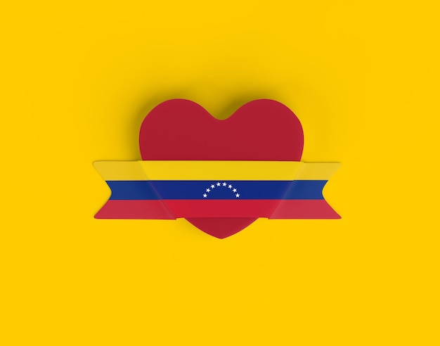 Free photo venezuela flag heart banner